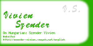 vivien szender business card